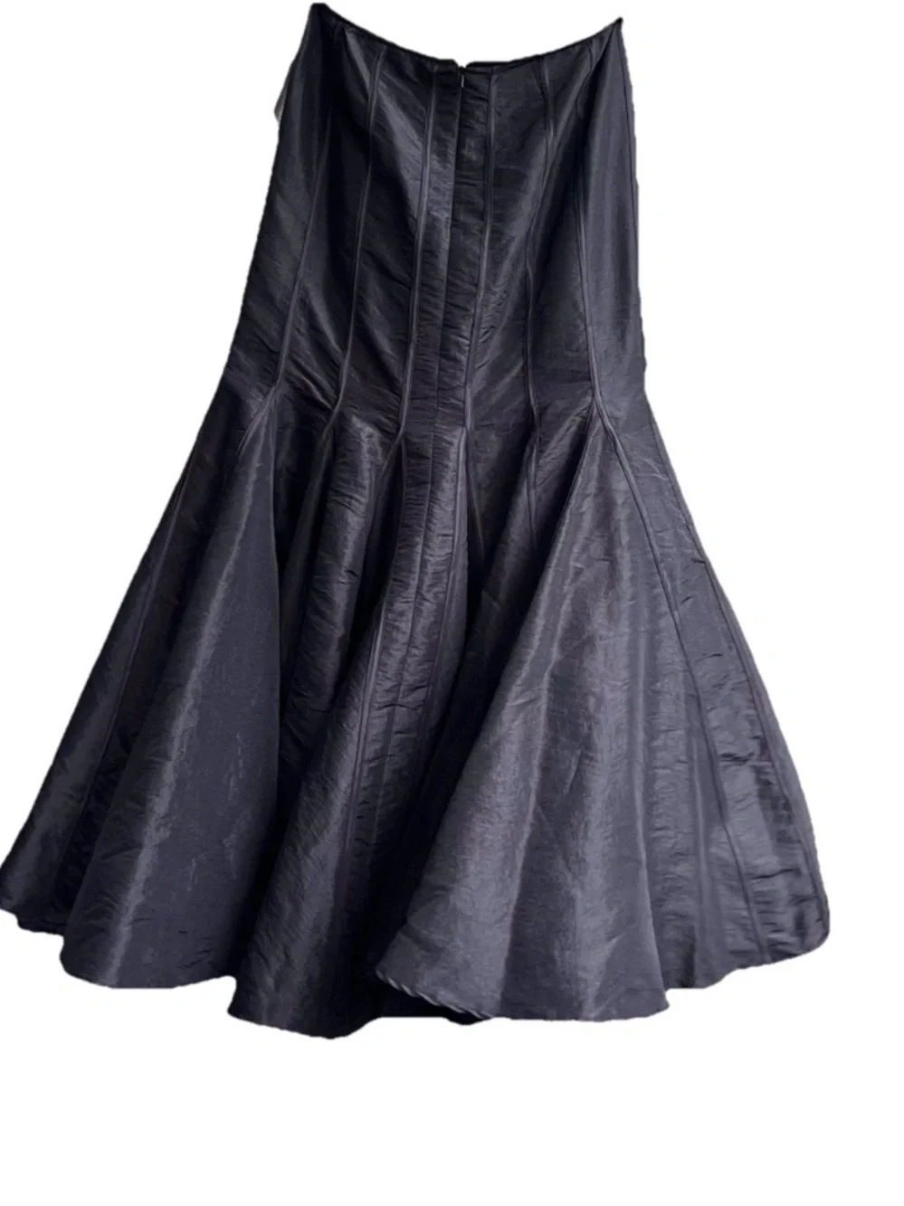 Elegant Elevated Black Taffeta Office Chic Full Skirt 8 NWT Dramatic Flare Fairy - Picture 4 of 14